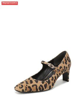 Pointed Toe Mary Jane Dress Pumps Leather Suede Orthotic Heels